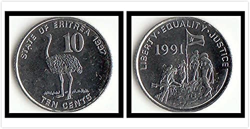 אפריקה חדשה אריתריאה 10 נקודות מטבע 1997 מהדורה אוסף מתנות מטבעות זרות