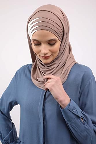 העיצוב של עיישה חיג'אב צעיפים מוסלמים לנשים,%100 כותנה גופרת גופיות טורבן, 2 צבעים