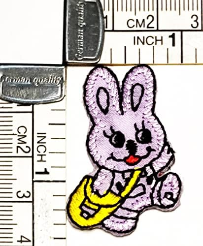 קליינפלוס 2 יחידות. מיני די סגול ארנב הליכה קריקטורה אופנה תיקון מדבקת קרפט תיקוני אפליקציה עשה זאת בעצמך רקום לתפור ברזל על תיקון סמל