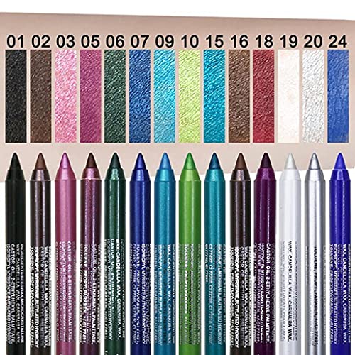 זיטיאני 1 מחשב צבעוני עפרונות עיפרון, 14 צבע עמיד למים אייליינר צלליות מתכתי מט מבריק מעושן צבעוני ג ' ל אייליינר, קל להחיל עבור נשים