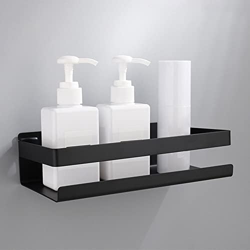 FVRTFT מדפים צפים מקלחת מדף אמבטיה קאדי, מדף מקלחת אביזרי אמבטיה, מדפי אמבטיה שחור/לבן בשטח, מדף קיר במטבח מארגן מתלה/שחור