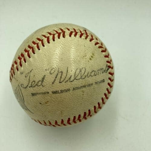 טד וויליאמס של שנות החמישים של המאה העשרים חתום בימי טד וויליאמס בייסבול עם JSA COA - כדורי חתימה