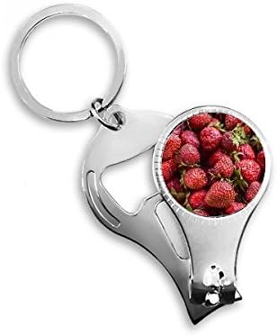 תות פירות אדום טריים תמונה ציפורניים טבעת ניפר מפתח שרשרת בקבוק פותח
