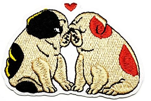 קליינפלוס 3 יחידות. פאג כלב האהבה האמיתית עד מוות קריקטורה רקום ברזל על לתפור על תג עבור ג ' ינס מעילי כובעי תרמילי חולצות מדבקת גור אפליקציות