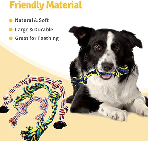 Zeaxuie יוקרה כלבים קשוחים צעצועים לעיסות אגרסיביות -12 חבילה צעצועים כלבים מוערכים עבור גזע קטן, בינוני וגזע גדול עם צעצועי חבלים אינטראקטיביים,