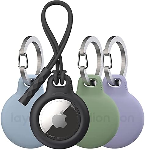 4 חבילה מחזיק מפתחות של תגי אוויר עבור תגי אוויר של תפוחים עם סרט הגנה ברורה של HD, מחזיק מאובטח מפלסטיק קשיח כיסוי מגן על AirTag Adverstance