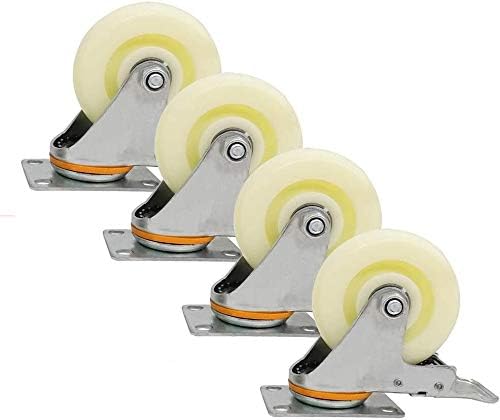 גלגלים קבועים לומקוב גלגלים קבועים כבדים של גלגלים מסתובבים תעשייתיים ריהוט גלגלים עם בלם 200 קג קיבולת הכוללת, המתאימה לגלגלים של צלחות
