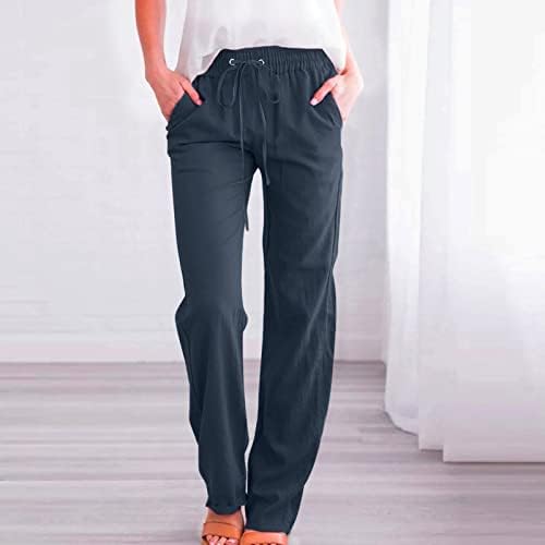 מכנסי מותניים גבוהים של Miashui נשים מותניים מזדמנים מכנסי רגל רחבים עם מכנסי רגל רחבים מכנסי טרנינג מסלול אלסטיים נשים נשים
