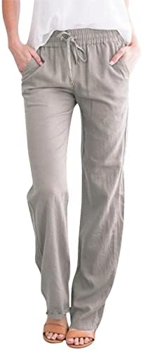 מכנסי רגל רחבים לנשים, רגל קז'ואלית רחבה ברגל המותניים המותניים המותניים קפריס מכנסיים RELEX FIT מכנסיים קצוצים בחוף