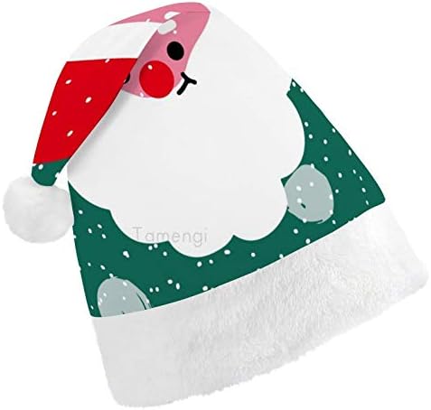 חג המולד סנטה כובע, קריקטורה סנטה קלאוס חג המולד חג כובע למבוגרים, יוניסקס נוחות חג המולד כובעי לשנה חדשה חגיגי תלבושות חג מסיבת אירוע