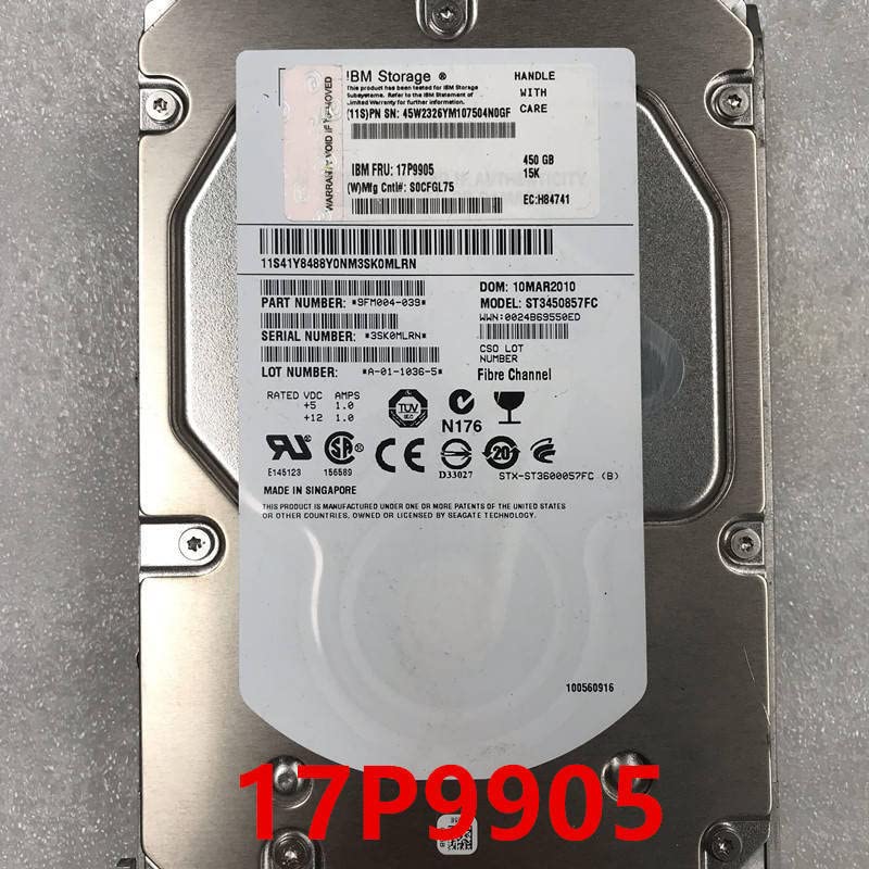 Midty HDD עבור 450GB DS6000 DS8000 3.5 FC 16MB 15000RPM עבור HDD פנימי עבור שרת HDD עבור 17P9905 45W2326