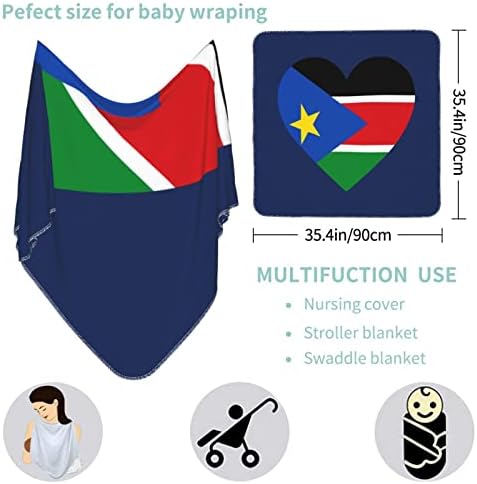 אהבה דגל דרום סודן שמיכה לתינוק מקבלת שמיכה לעטיפת כיסוי חוט -יילוד של תינוקות