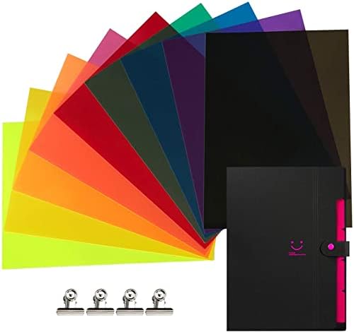 Yeziss 9 חבילה תיקון ג'ל סינון אור סינון צבעוני שכבות שקיפות סרט גיליונות פלסטיק 11.7 על 8.3 אינץ '9 צבעים שונים