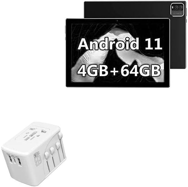 מטען גלי BoxWave התואם ל- IWEGGO Android11 ​​טאבלט CP20 - מטען קיר PD בינלאומי, 3 מתאם מטען בינלאומי USB וממיר - Winter White
