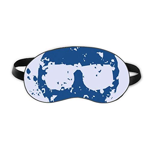 משקפיים כחולים עיצוב דפוס איור עגול מגן שינה עיניים רכות לילה כיסוי גוון עיוורון