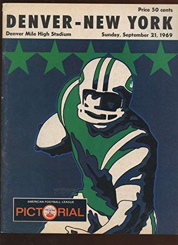 21 בספטמבר 1969 תוכנית AFL מטוסי ניו יורק בג'טס בדנוור ברונקוס EXMT - תוכניות NFL