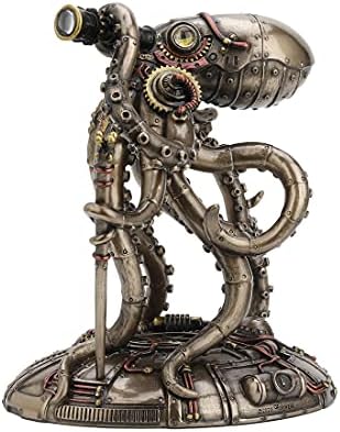 עיצוב ורונזי 6 3/4 אינץ 'חלל Steampunk שטח תמנון זר יצוק קרה פסל שרף ברונזה