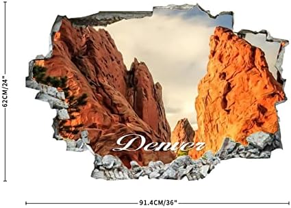 קוקוקן אמריקאי קולורדו מדינת דנבר ציור אמנות דנבר נוף עירוני נוף 3D מדבקות קיר קיר קיר קיר אמנות פוסטר נשלף ויניל מדבקות לחדר שינה חנות