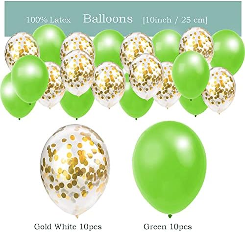 קישוטי מסיבת יום הולדת לקישוטים למסיבות יום הולדת 54 יחידות אריזת אריזת אריזת אריזות עם 2 x וילונות נייר כסף ירוק זרי משולש עם יום הולדת