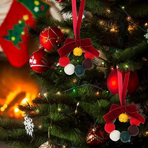 מיני כדור מורגני זר חג מולד: זרי חג מולד מלאכותיים מיניאטוריים 2 יחידים עץ חג המולד קישוטי קישוטי קישודים לדלת הכניסה למלאכה לחג המולד