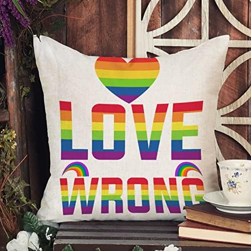 אהבה אף פעם לא טועה לזרוק כרית כיסוי כרית ביום האהבה מארז קשת גאווה גאווה לסבית הומוסקסואלית מאותו מין להטבים כרית כיסוי כרית דקורטייב