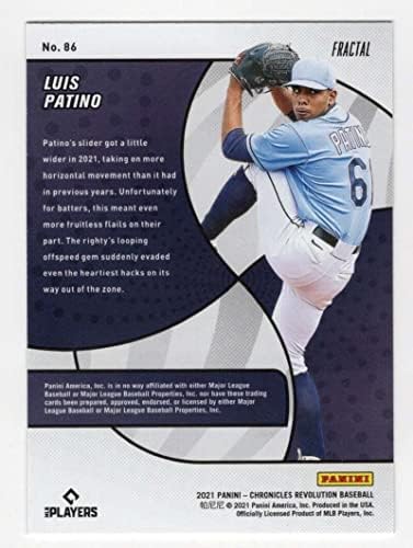 LUIS PATINO RC 2021 PANINI CHRONICALS מהפכת פרקטל 86 טירון NM+ -MT+ MLB קרני בייסבול