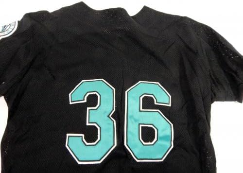 1999-02 פלורידה מרלינס 36 משחק משמש צלחת שם ג'רזי שחור הוסרה 44 DP42582 - משחק משומש גופיות MLB