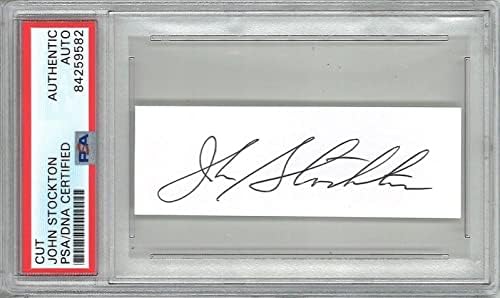 ג'ון סטוקטון חתום חתום חתימה PSA DNA 84259582 HOF TOP 50 אגדת ג'אז - תמונות NBA עם חתימה