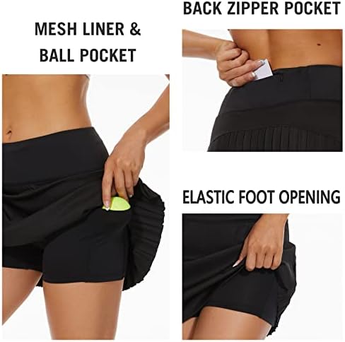 Makyeame חצאית טניס קפלים לנשים גולף קל משקל קל משקל קל משקל עם חצאיות אתלטיות עם 3 כיסים