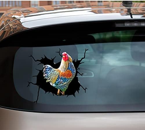 מדבקת דלת תרנגול מתנת עוף מצחיקה מדבקת עוף שחור ממים מצחיקים מדבקות רכב 3D למדבקות חבילות גברים