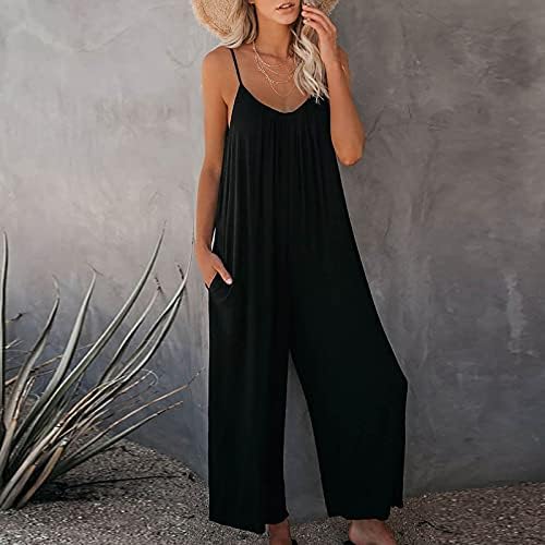 Panoegsn Womens Cami Suppsuits אופנה בתוספת גודל רומפרים ארוכים חוף קיץ סרבלים מזדמנים 2023 מכנסי ביב סולידי סולי